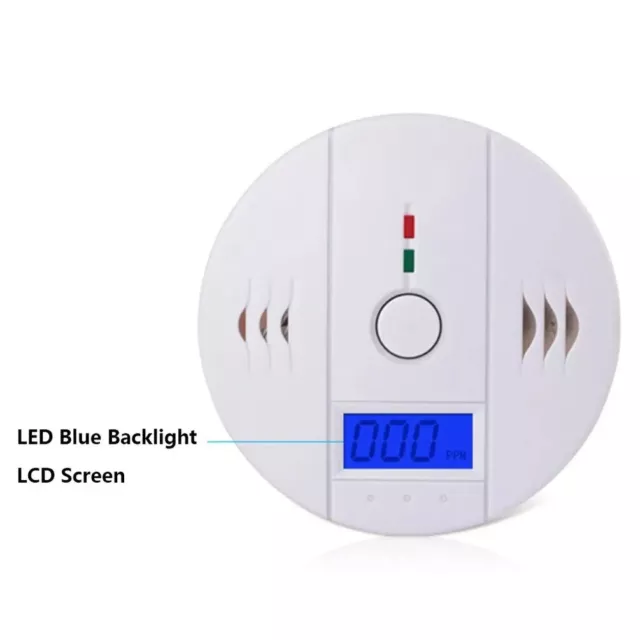 Smoke Detector Alarm with Photoelectric Sensor  85dB High Sensitive Warning LCD