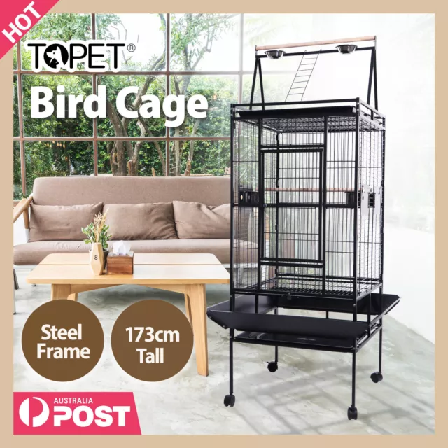 TOPET Pet Bird Cage Parrot Aviary Pet Stand-Alone Budgie Perch Large Cages