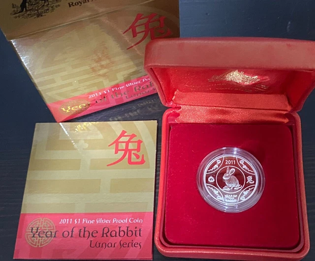 AUSTRALIA PROOF: 2011 $1 Lunar Series Year Of The Rabbit Fine Silver ...