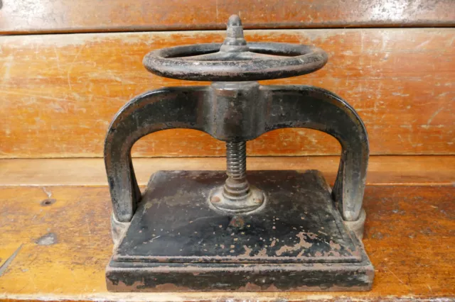 Vintage Antique Victorian Cast Iron Book Press Bookbinding Tool #4