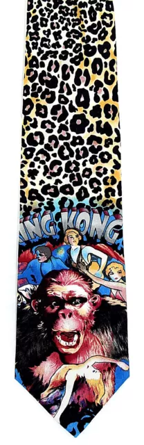 King Kong Men's Neck Tie Silk Movie RKO Gorilla Film Leopard Spots Necktie