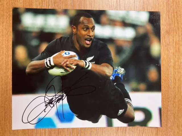 Joe Rokocoko  New Zealand All Blacks Rugby signed 10 x 8 photo