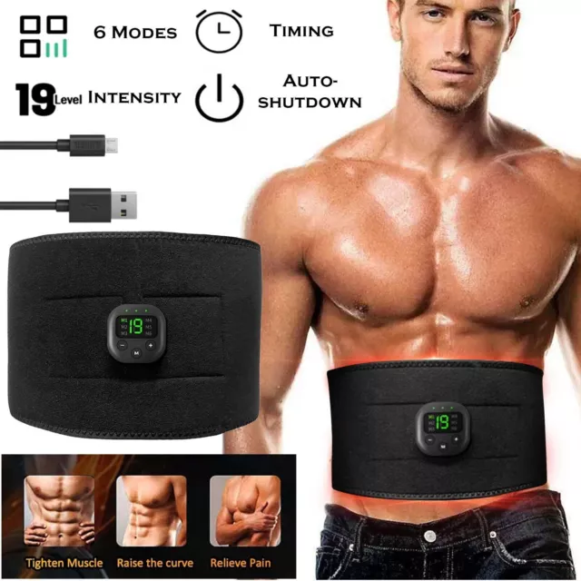 EMS ABS Abdominal Belt Muscle Trainer Stimulator Toning Smart Training Belt Home
