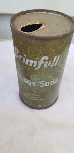 Brimfull Orange Juice Tab Straight Steel  Soda Can Cans Empty Up