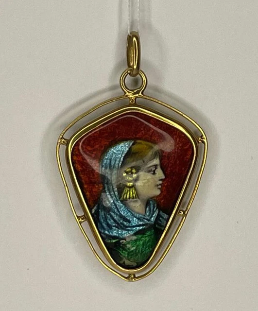 Pendentif Médaillon Or 18 Carats Avec émail De Limoges - Réf. MP2487