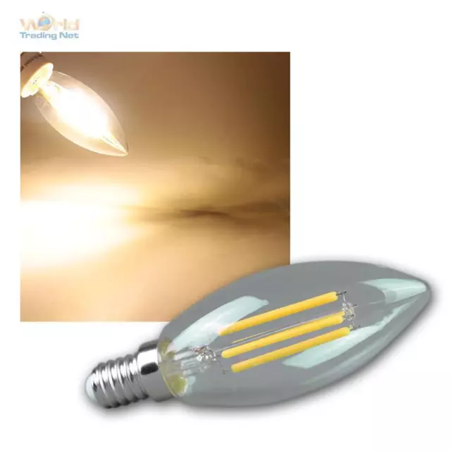 5 Stück LED Kerzenlampen E14 Filament K4 360lm warmweiß Leuchtmittel Glühbirne