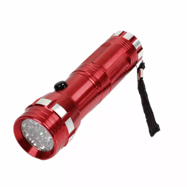 Red Case Battery Powered White 14 LED Light Hand Flashlight Torch