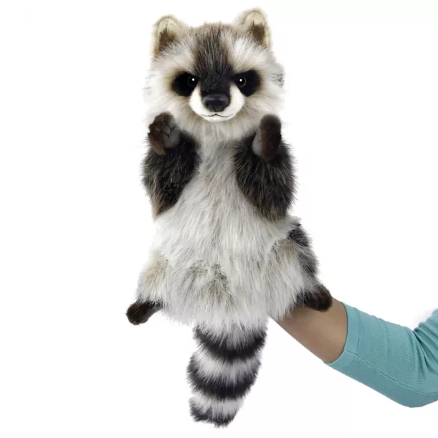 Hansa - Raccoon Puppet - Realistic Cute Soft Animal Stuffed Plush Toy - 45cm