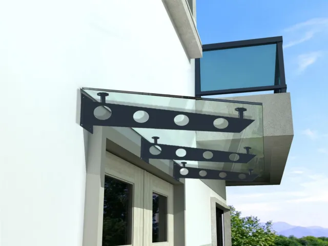 BuyLando.Shop CL-S7016 - 230 x 90 cm tettoia in vetro - tettoia - padiglione - vetro trasparente -