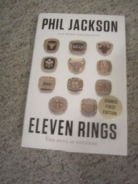 Phil Jackson Autographed Eleven Rings Book Bulls Lakers Basketball Coach PSA COA 2