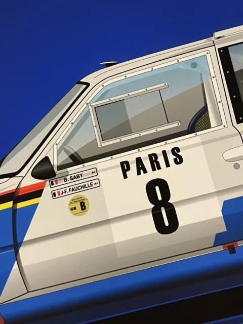 Affiche A2 Poster Spec Peugeot 205 Turbo 16 T16 Monte Carlo 1985 Bruno Saby 3