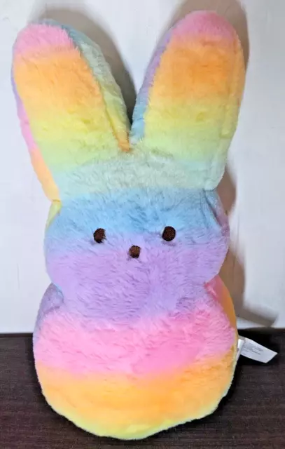 PEEPS Pastel Rainbow Plush Bunny 18 inch Easter Stuffed Rabbit Plush Multicolor