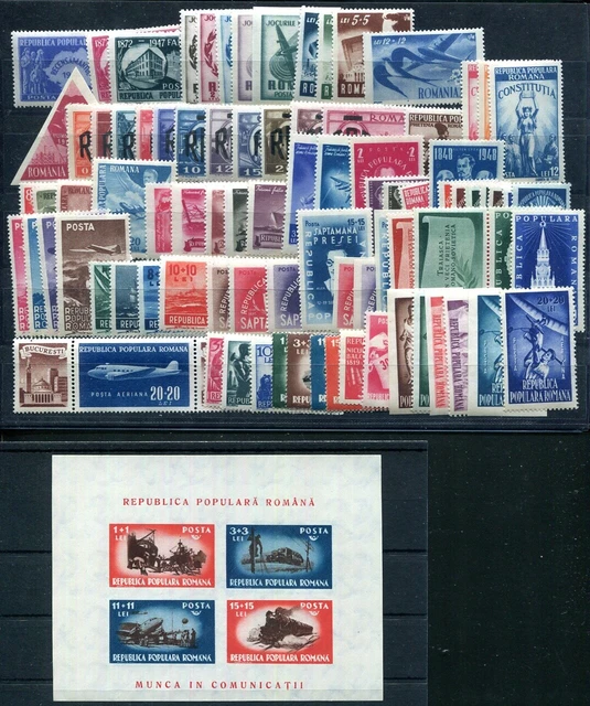 RUMÄNIEN 1948 1093-1176 ** POSTFRISCH JAHRGANG fast kplt ohne 1138,1153(00242b