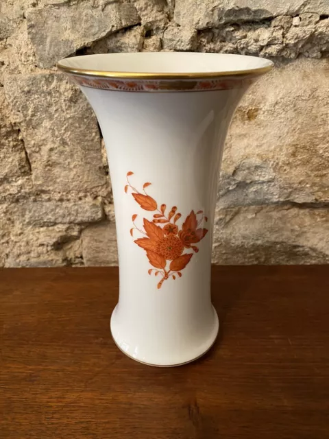 wunderschöne große Herend Vase mit Goldrand Top Zustand