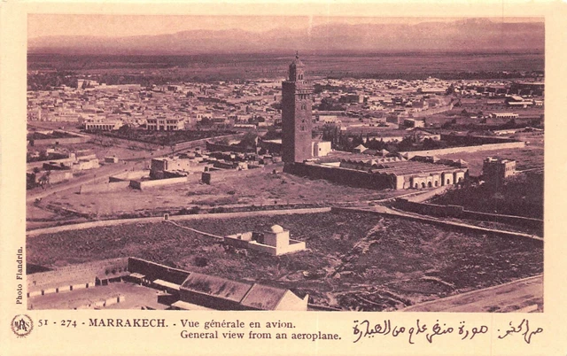 Cpa Maroc Marrakech Vue Generale En Avion