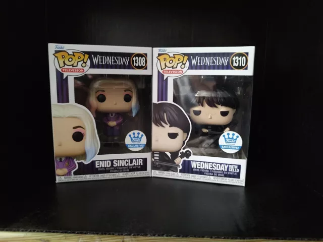 Funko POP Enid & Wednesday With Cello SHOP Exclusive W/ Protector See Pictures🙏