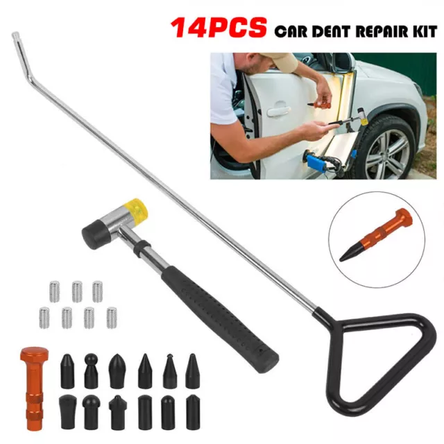 14X Paintless Dent Repair Rod Kit Auto Dent Removal Tools Car Dent Pullout Tools