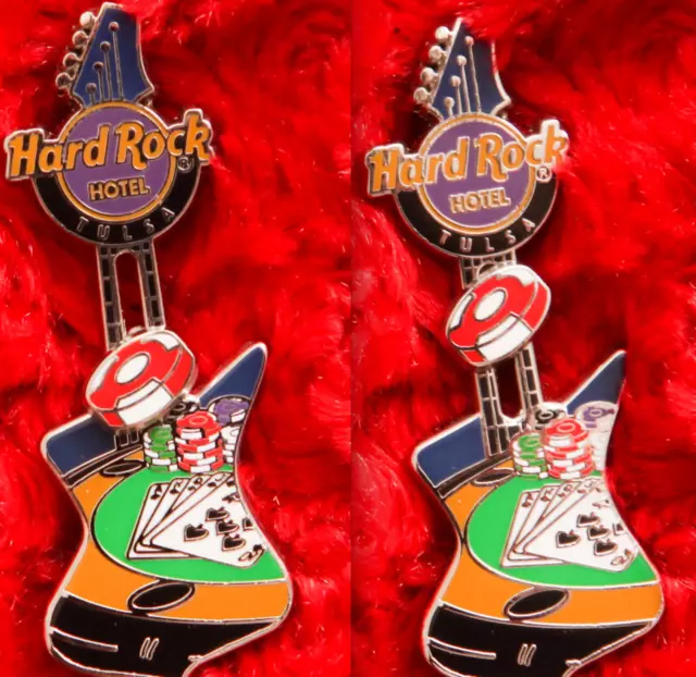 Hard Rock Cafe Pin TULSA Hotel POKER CHIP SLIDER Guitar hat lapel logo card