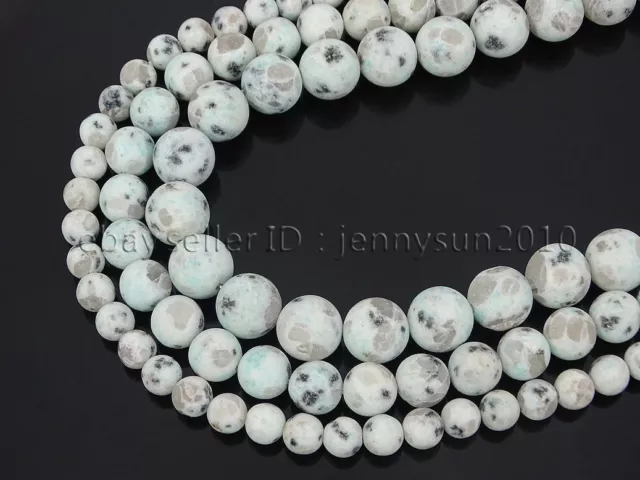 Natural Matte Kiwi Stone Gemstones Round Beads 15'' 4mm 6mm 8mm 10mm 12mm