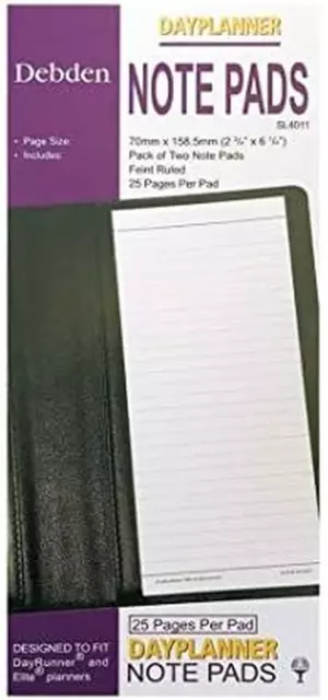 Debden Dayplanner Slimline Note Pad Refill (Pack of 2)