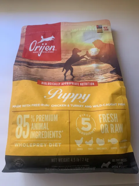 ORIJEN High Protein Fresh & Raw Animal Ingredients Dry Puppy Food 4.5 lb Bag