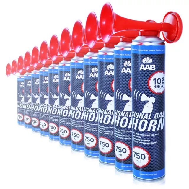 2 X AAB SIGNAL GAS HORN 750ml - FAN-TRÖTE, DRUCKLUFT TROMPETE