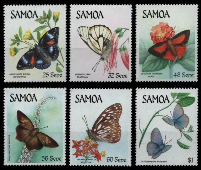 Samoa 1986 - Mi-Nr. 580-585 ** - MNH - Schmetterlinge / Butterflies