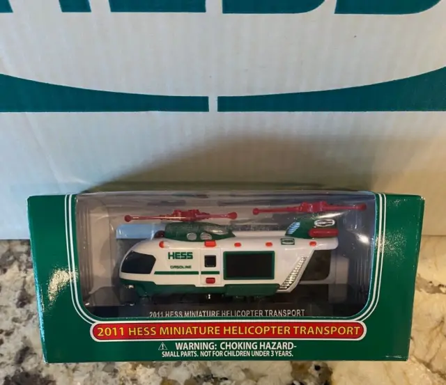 2011 HESS Truck Miniature Helicopter Transport Toy Mini NEW