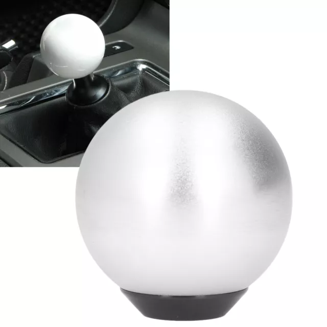 Car Gear Shift Knob Round Ball Shape Frosted Silver Aluminium Alloy Universal