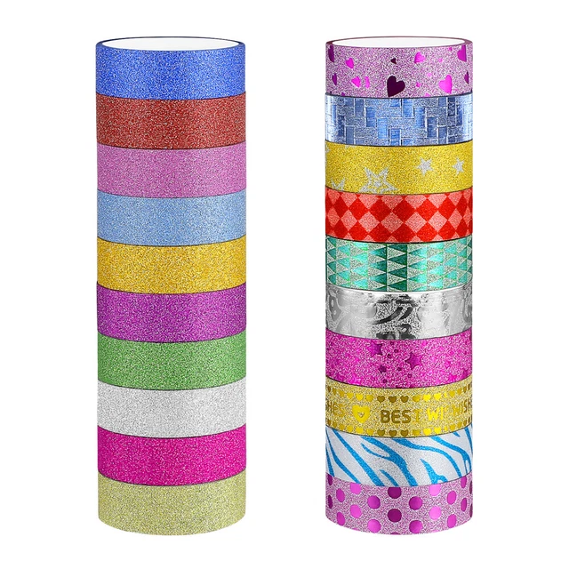 Ruban Washi À Paillettes Cahier Stickers Costume D'argent Mouchoir En Papier