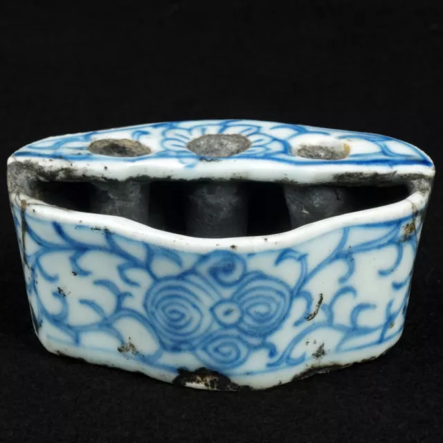 Chinese Ming Scholar’s Porcelain Inkwell with Brush Holder