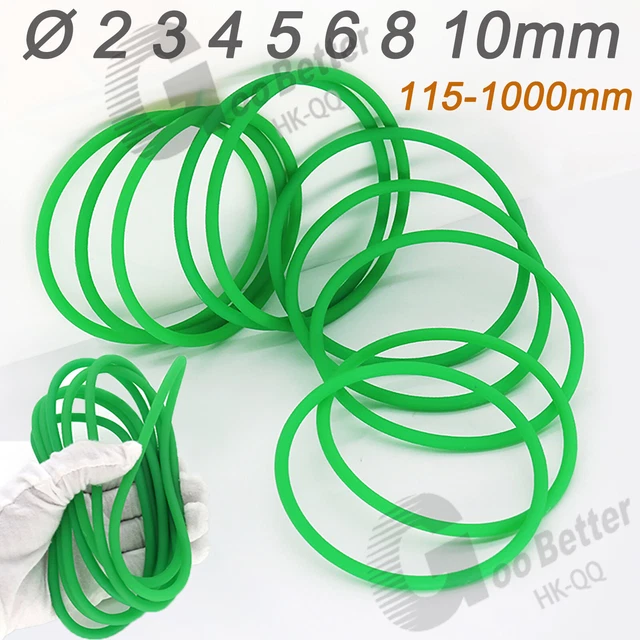 PU Transmissie Riem,Walfront High-Performance Urethaan Ronde Riem Groene Ruwe Oppervlak PU Polyurethaan Ronde Riem voor Drive Transmissie (5mm* 10m
