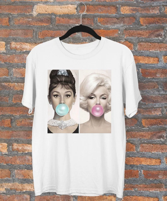 Marilyn Monroe Audrey Hepburn Men T-shirt White Tee All Size S-5XL TE010