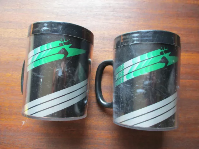 Vintage John Deere Snowmobile Thermo Serv Mugs (2)