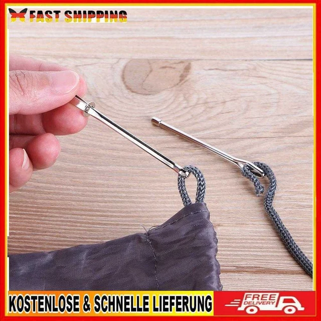 2pcs Elastic Cord Rope Threader Clip DIY Accessories Stainless Steel for Sewing