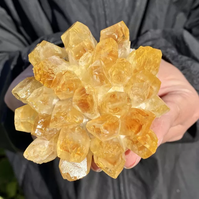 400G New Find Yellow Phantom Quartz Crystal Cluster Mineral Specimen Healing