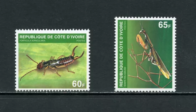 K574 Ivory Coast 1980 fauna insects 2v. MNH