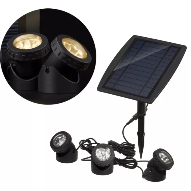 Solar Spotlight Underwater Submersible Lamp Projection Light Outdoor Garden Pond