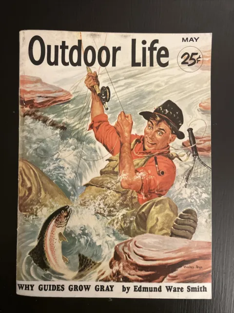 MAY 1952 OUTDOOR Life Hunting Fishing Magazine Salmon Fishing Great Cover!  $39.99 - PicClick
