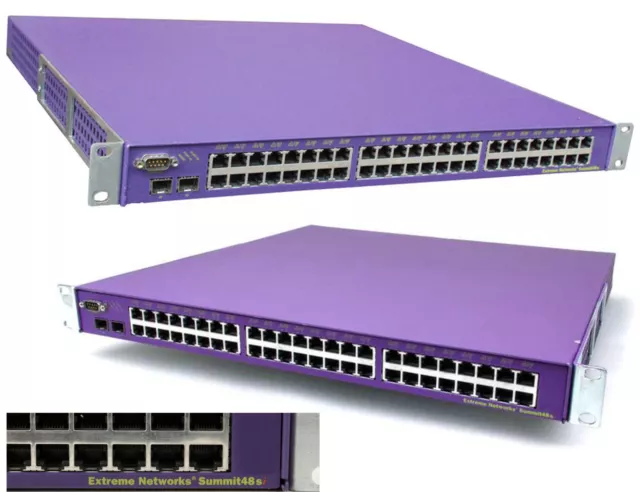 48x PORT SWITCH 10/100 EXTREME NETWORKS SUMMIT48s GIGABIT LAYER 3  REDUNDANT OK!