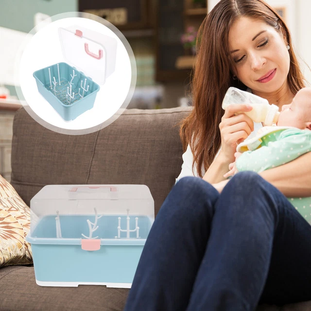 Boîte De Rangement Et égouttoir Pour Biberons – Avec Bac Amovible, Couvercle Anti-poussière, Gain De Place