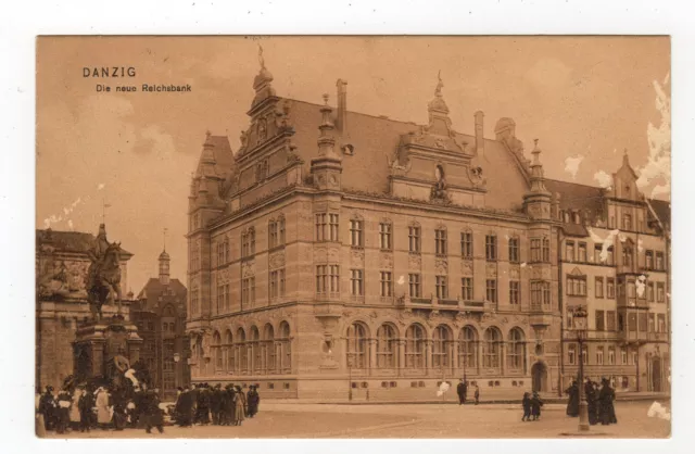 DANZIG - Die neue Reichsbank - Gdańsk - gelaufen 1908