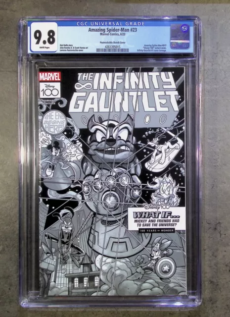 Amazing Spider-Man #23 Lorenzo Pastrovicchio Disney 1:100 Sketch Variant CGC 9.8