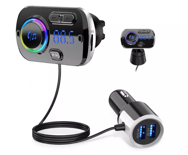 Transmetteur FM Bluetooth Kit de Voiture sans Fil Mains-Libres Adaptateur Radio