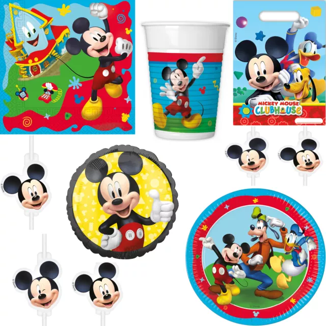 Mickey Mouse Micky Maus Party Set Kindergeburtstag Geburtstag Geschirr Kinder