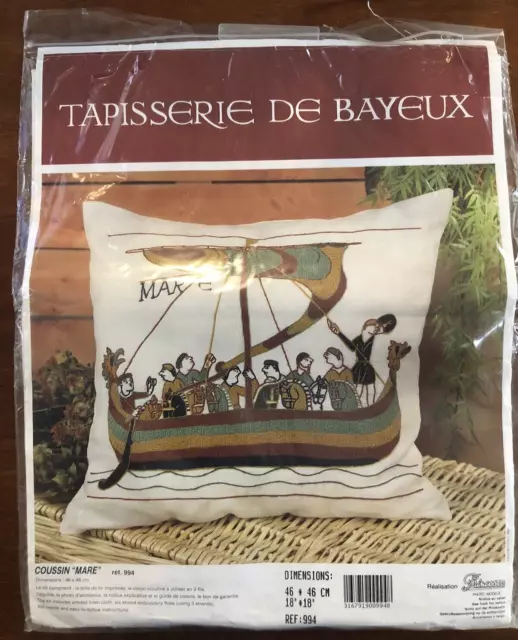 Rare Tapisserie De Bayeux "COUSSIN "MARE" ” Crewel Embroidery Kit Rich Colors