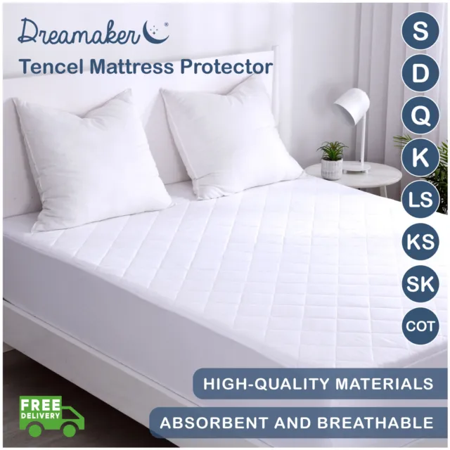Natural Eco Friendly Fully Fitted Tencel Quilted Mattress Protector All Sizes