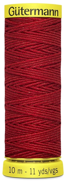 Paquete de 10 hilos elásticos Gutermann 11 yardas-rojo -10E-2063
