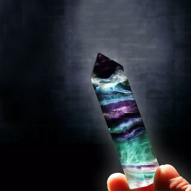1× Natural Quartz Crystal Tower Point Reiki Healing Obelisk Hexagonal Wand Gift