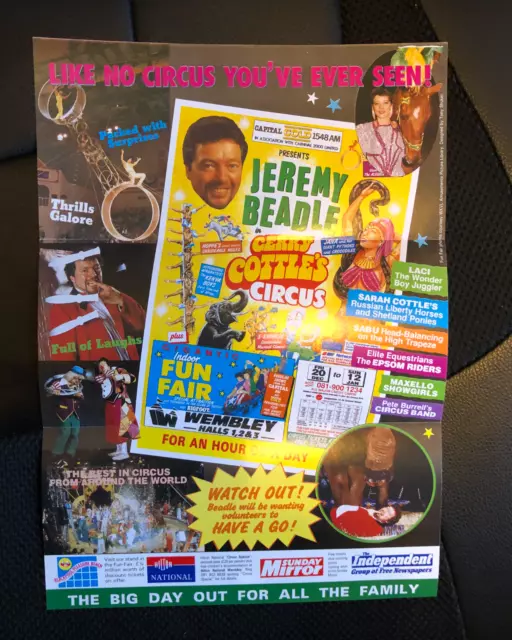 Jeremy Beadle With  Gerry Cottles. Circus Flyer.